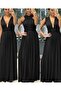 Women's Sleeveless Flared Skirt Dress Long Evening Dress with Different Tie Collar - 3