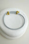 White Knitted Rope Steel Plate Detail Adjustable Bracelet - 2