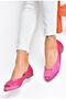 P726776304 Fuchsia Satin Fabric Women's Ballerinas - 4