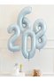 Soft Blue Number Foil Balloon 70 cm |   Baby Boy & Birthday Ornament |   Pastel Color Balloon - 3