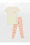 Lcw Dream Ecru Crew Neck Printed Short Sleeve Women's Pajama Set - 5