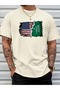 Casual Summer Flag Print T-Shirt for Men - Short Sleeve, Round Neck, Breathable
