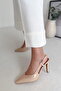 Mind Pointed Toe V Low-Cut Back Open Stiletto Evening Dress Heeled Women's Shoes - 3