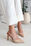 Mind Pointed Toe V Low-Cut Back Open Stiletto Evening Dress Heeled Women's Shoes