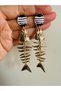 Fish Bone Zra Brand Model Steel Earrings - 8