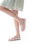 1001-1001 White Silver Ankle Lace Women's Sandals - 3