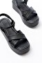 861-1005 Black Daily Cross Wedge Heel Women's Sandals - 4