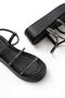 861-1008 Black Platinum Stone Wedge Heeled Women's Sandals - 4