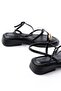 S-101 Black Flip Flop Stone Detailed Daily Women's Sandals - 5