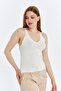 Women's V Thin Strap Knitwear Blouse - 2