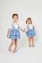 Girl's Baby Collar Shirt Salopet Dress