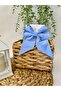 Baby Blue Automatic Bow Buckle, Light Blue Handmade Buckle - 4