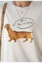 Women's Ecru Crew Neck Animal Figured T-Shirt - 4