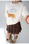 Women's Ecru Crew Neck Animal Figured T-Shirt - 2