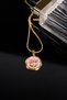 Vintage Series, Pink Color, Flower and Pearl Detail, Locket Steel Necklace - 3