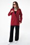 Bordo Çift Düğmeli Blazer Ceket - 2