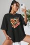 Women's Black Take Me Back Printed Oversize T-Shirt - 5
