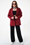 Bordo Çift Düğmeli Blazer Ceket - 3