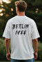 Ecru Oversize/Wide Cut Berlin Back Printed 100% Cotton T-Shirt Tmnss25Ts00157