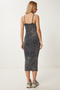 Women's Black Strappy Ribbed Cotton Knitted Dress Ns00438 - 3