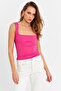 Women's Pink Square Neck Blouse Tf64-90 - 2