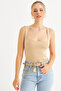Women's Milk Coffee Square Neck Blouse Tf64-90 - 4
