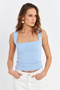 Women's Blue Square Neck Blouse Tf64-90 - 3