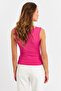 Women's Pink Square Neck Blouse Tf64-90 - 6