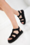 Black Suede Women's Sandals 20614
