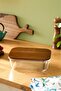 Karya Acacia Glass Storage Container with Wooden Lid 1300 ml