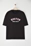 Büyük Beden Siyah Oversize/Geniş Kesim Şehir Baskılı %100 Pamuklu T-Shirt TMNSS23TS00135 - 4
