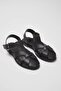 Black Flat-Soled Round-Toe Women's Closed-Toe Mesh Sandal TAKSS25SD00060 - 3