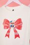 Fuchsia Female Child 100% Cotton Heart Printed Short Sleeve Skirted Knitted Top-Bottom Suit Tkdss25Au00151 - 3