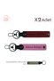 Romantic Gesture to Neighbor, Set of 2 Keychains with Name and Surname Written, Pink-Claret Red-Grey