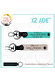 B Rh (+) Blood Group Written Leather X2 Keychain, Powder-Turquoise-Navy, Custom Name Plate for Biker Riders
