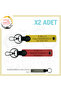Gift Leather X2 Keychain, Pomegranate Flower-Yellow-Gr, with Name Plate and a Rh (+) Blood Group Written for Bikers
