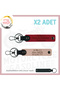 Name Plate and a Rh (-) Blood Group Written Leather X2 Keychain, Yavruağzı-Red-Syh, Special for Fathers