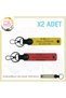 For Bikers, Gift Leather X2 Keychain with Nameplate and B Rh (-) Blood Type Lettering, Pomegranate Flower-Yellow-Sk