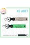 Special for Speed Lovers, Leather 2-Piece Keychain with Name Plate and 0 Rh (+) Blood Type, Powder-F Green-Syh