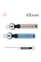 Set of 2 Keychains with First Name & Last Name Written, Powder-Sky Blue-Grey, Stylish Gift for Boss