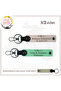 Gift X2 Keychain Set in Biker Style, with Name Plate and 0 Rh (-) Blood Type, Green-Powder-Sk