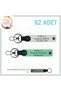 Custom Name Plate and B Rh (-) Blood Type Lettering Leather X2 Keychain Set for Speed Junkies, Green-White-Gr