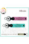 For Motorcycle Lovers, Pack 2 Keychains with Nameplate and 0 Rh (-) Blood Group, Pink-Turquoise-Sk