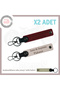 2-Piece Leather Keychain with Personal Number Plate and Name Lettering, Giftable Design, Powder-Burgundy-Sk