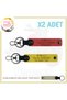 For Bikers, Gift Leather X2 Keychain with Name Plate and B Rh (+) Blood Type Lettering, Pomegranate Flower-Yellow-Sk
