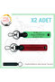 Name Plate and B Rh (+) Blood Group Written X2 Keychain Set, Red-F Green-Navy, for Motor Enthusiasts