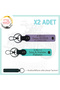 Name Plate and a Rh (+) Blood Group Emergency X2' Keychain, Purple-Turquoise-Navy, Motorcycle Lovers