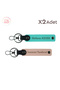 Stylish Gift for New Year, Set of 2 Keychains with Name and Surname Written, Puppy Mouth-Turquoise