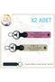 Leather X2 Keychain, Pink-S Coffee-Lacquer, Biker Friends Custom Name Plate a Rh (+) Blood Group Written