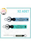 Custom Design X2 Keychain with Name Plate and a - Blood Group Written, Blue-Turquoise-Gr, Motorcycle Lovers